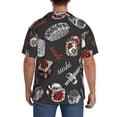 thumbnail image 5 of KLL Japanese Sushi Hashi Print Men's Shirt Short Sleeve Button Down Summer Cuba Beach Shirts- Medium, 5 of 7