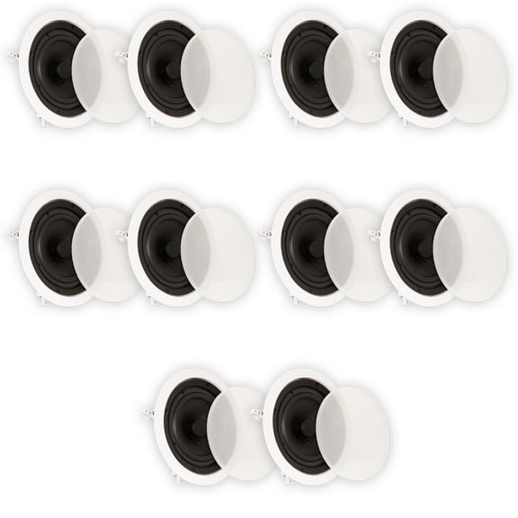 Theater Solutions TS65C In Ceiling 6.5" Speakers Surround Sound Home Theater 5 Pair Pack