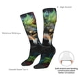 thumbnail image 4 of Xecao Realistic Style Colorful Wolf print thigh-high socks, crafted for both men and women with a stretchy, high-opaque design perfect for daily wear, 4 of 6