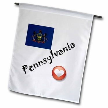 3dRose I Love Pennsylvania - Garden Flag, 12 by 18-inch