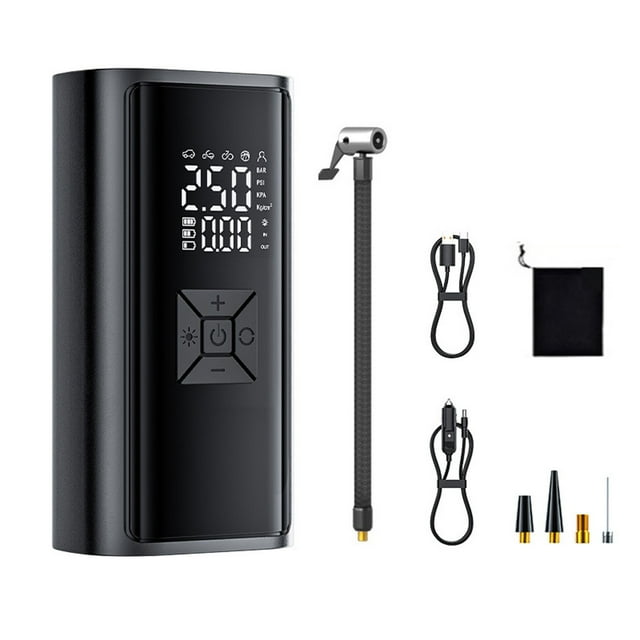 Portable Air Compressor Mini Portable Air Compressor 4000 MAh A 150 With Digital Display And LED Lights For Rechargeable For Motorcycle Scoot Vacuum Bag for Mattress Sofa Couch Bed Mattress Lounger