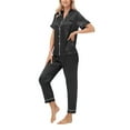 thumbnail image 6 of felwors Womens Pajamas Sets Comfy Cool Feeling Cotton Pajama Set Casual Soft Sleepwear Nightwear Loungewear Black, XL, 6 of 8