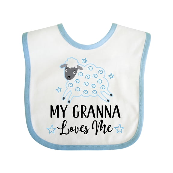 Inktastic My Granna Loves Me Lamb Boys or Girls Baby Bib