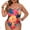 Hot Pink, variant on Enjoytime One Piece Swimsuit Women Floral Print Wide Strap Tummy Control Bathing Suit Seaside Sports Modest Plus Size Bikini