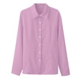thumbnail image 7 of Lmueinov Women's Long Sleeve Button Down Dress Shirts Lapel Collar Slim Fit Work Blouses Wrinkle Resistant Office Business Casual Tops, S-5XL, 7 of 7