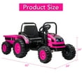 thumbnail image 5 of Luku 12V Kids Tractor with Trailer, Remote Control, Music, LED Lights, Electric Vehicle Toy, Pink, 5 of 7
