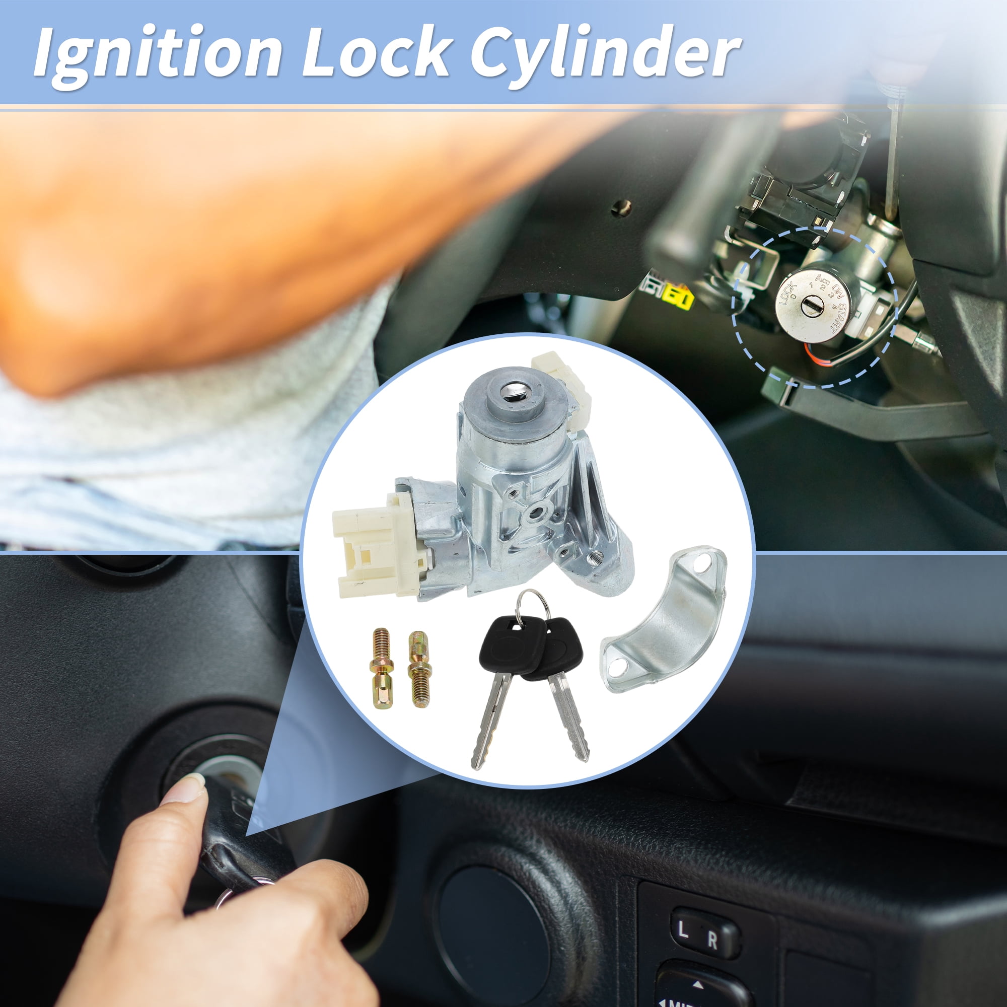 Unique Bargains Ignition Lock Cylinder for Toyota Tacoma 2005-2015 with 2 Keys