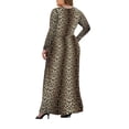 thumbnail image 7 of Aiyino Women Plus Size V Neck Long Sleeve Casual Evening Dress, Comfortable Elegant Party Maxi Dress, 7 of 7