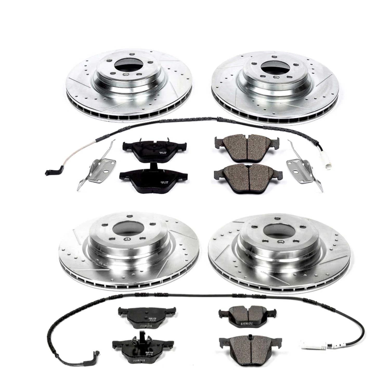 PowerStop Front and Rear Z23 Evolution Sport Carbon-Fiber Ceramic Brake Pad and Drilled & Slotted Rotor Kit Fits: BMW Select Models K2883