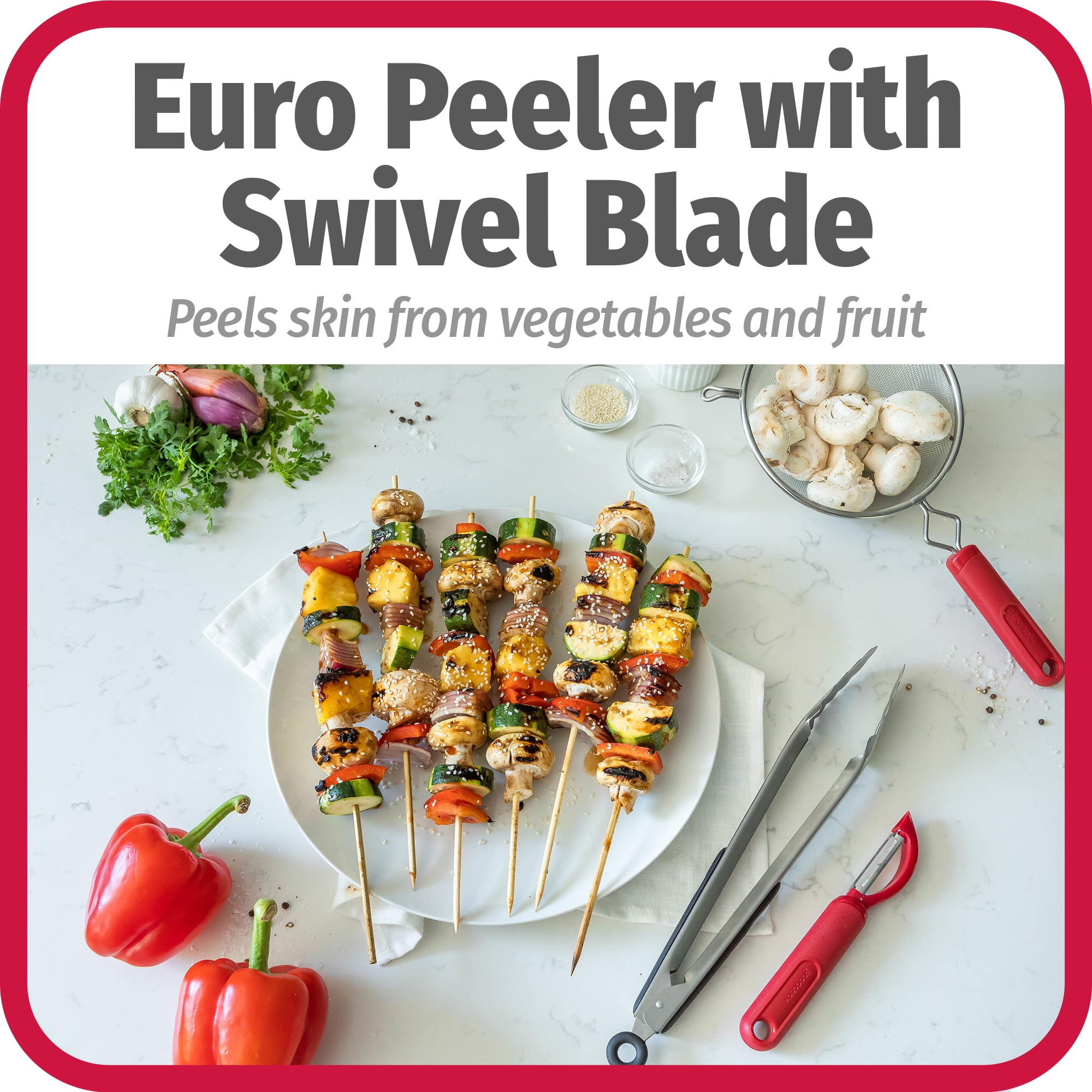 Good Cook Red Potato Peeler Plastic Veggie Vegetables Floating Blade