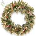 thumbnail image 2 of KG Navidad fábrica al por mayor corona de Navidad 16 pulgadas 24 pulgadas 30 pulgadas corona de Navidad preiluminada puerta delantera corona de Navidad Artificial, 2 of 4