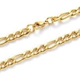 thumbnail image 2 of 1 pc PVD Vacuum Plating 304 Stainless Steel Figaro Chain Necklaces with Lobster Claw Clasp Real 18K Gold Plated Link: 6.5x3x0.8mm and 4.5x3x0.8mm 19.68 inch(50cm), 2 of 4