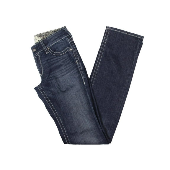 Ariat Womens Mid-Rise Whisker Wash Straight Leg Jeans