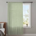 thumbnail image 4 of Sage Green Burlap Texture Sheer Curtains 63 Inches Long, Farmhouse Vintage Sage Green Light Filering Curtains, Breathable Simi Curtain Privacy Drapes for Living Room Bedroom Window Treatment, 4 of 9