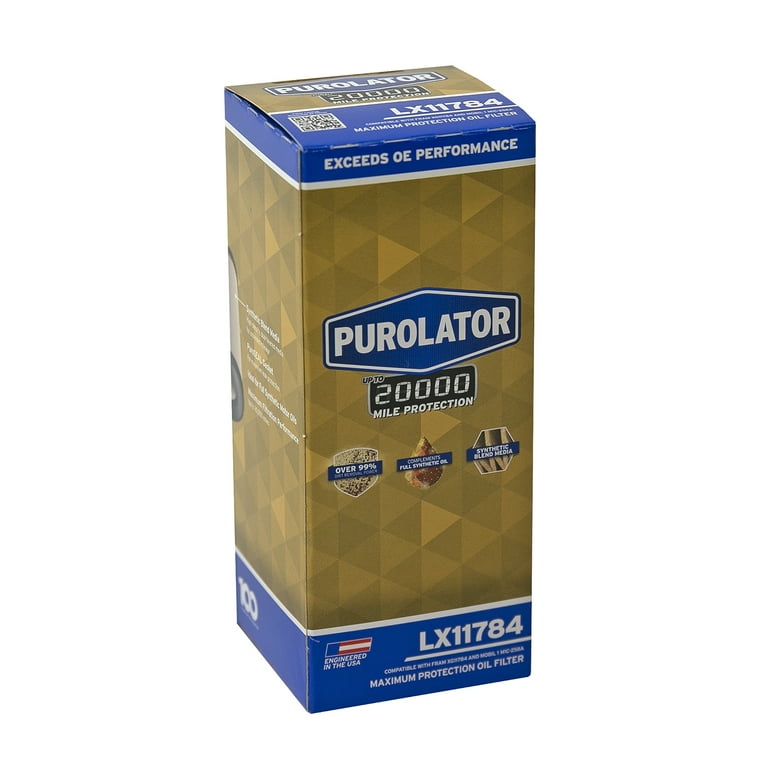 Purolator 20K Oil Filter LX11784 Exceeds OE Engine Protection and