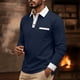 thumbnail image 3 of Ceisia Men Casual Color Block Half Zipper Lapel Pullover Long Sleeve Gift Fashion Daily Outdoor Athletic Casualwear Top, 3 of 8