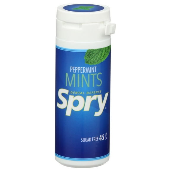 Spry Power Peppermint Mints Refill - 45 per pack -- 6 packs per Case.