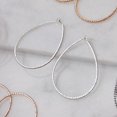 thumbnail image 3 of Humble Chic Rhinestone Hoop Earrings For Women - Silver CZ Teardrop Hoops - 2.6 inch, 3 of 10