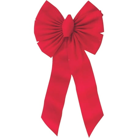 - HOLIDAY TRIM Christmas Bow, 7-Loop, Red Velvet, 14 x 28 x 4-In. 7355
