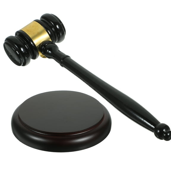 TOYMYTOY Judge Auction Hammer with Simple Design Black Wood 1 Set