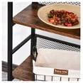 thumbnail image 3 of 3-Tier Console Table Industrial Style Storage Metal Wooden Shelf with a Robust Multi-Functional Design & Adjustable Feet, Black, 3 of 9