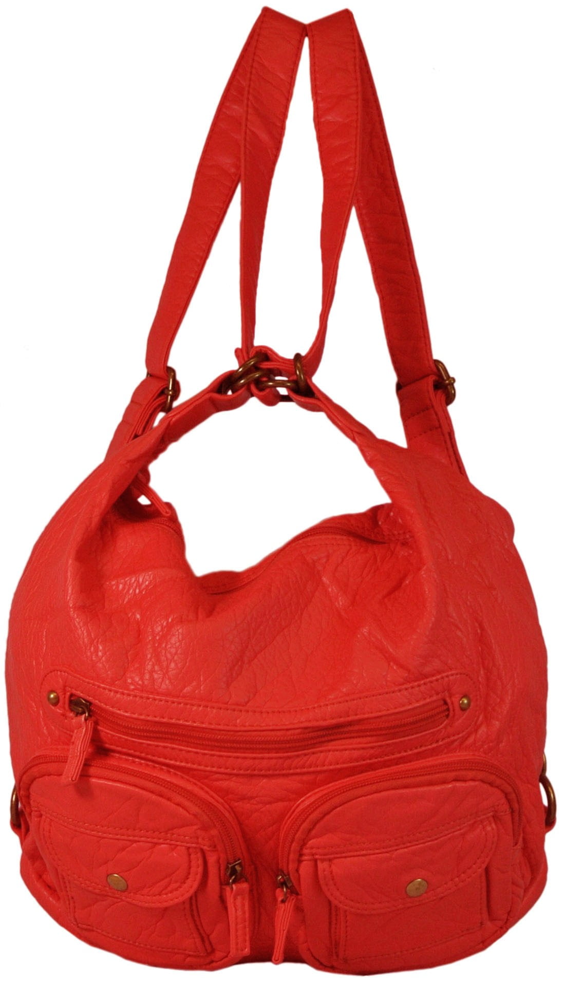 Both Backpack and Shoulder Bag in Soft Vegan Leather Convertible Purse