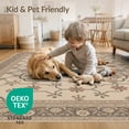 thumbnail image 4 of ODIKA 4'x6' Beige and Rust Floral Medallion Washable Area Rug Intricate Vintage-Inspired Pattern Design for Home Office, Under Desk, Non-Slip Chair-Friendly, Flatwoven, 4 of 7