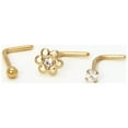 thumbnail image 4 of Claire's Gold-Plated Flower and Stud Nose Rings, 3-Pack, 4 of 4