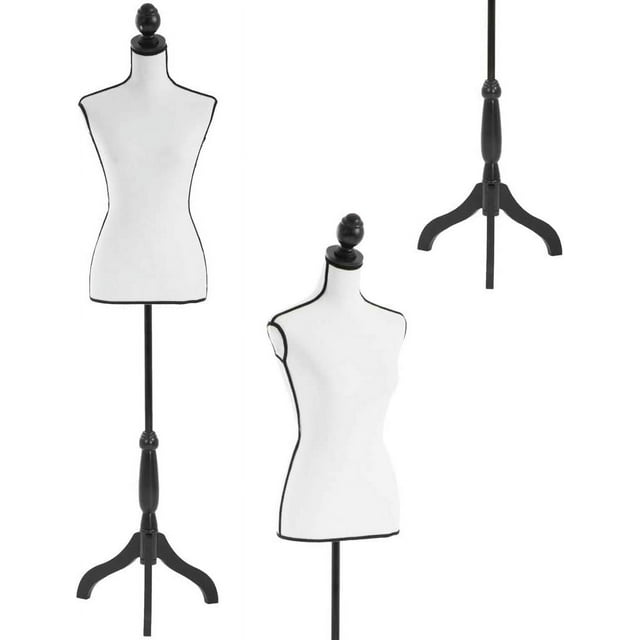 FDW Mannequin Mannequin 60”-67” Hauteur Réglable Modèle de Robe pour Femme Affichage Torse Corps Trépied Support Vêtements Formes (Crème)