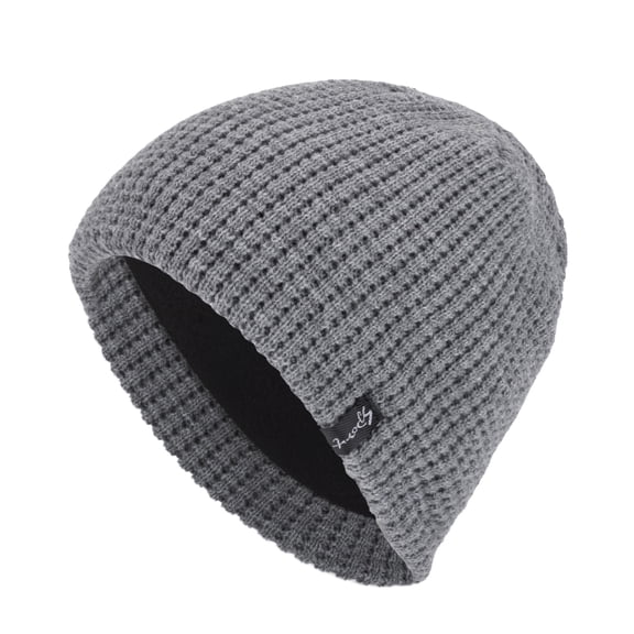 Tao Tao Men's Knitted Beanie Fleece Lined Thermal Comfort Soft Cuffed Winetr Hats Fashion Thick Slouchy Wool Sport Skull Cap Gray