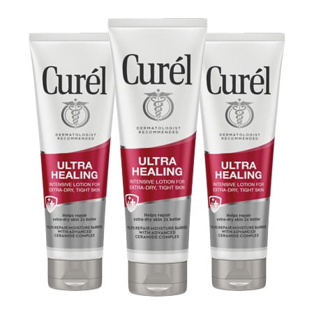 (3 Pack) Curel Ultra Healing Intensive Lotion For Extra Dry Skin, 2.5 (Best Way To Heal Dry Hands)