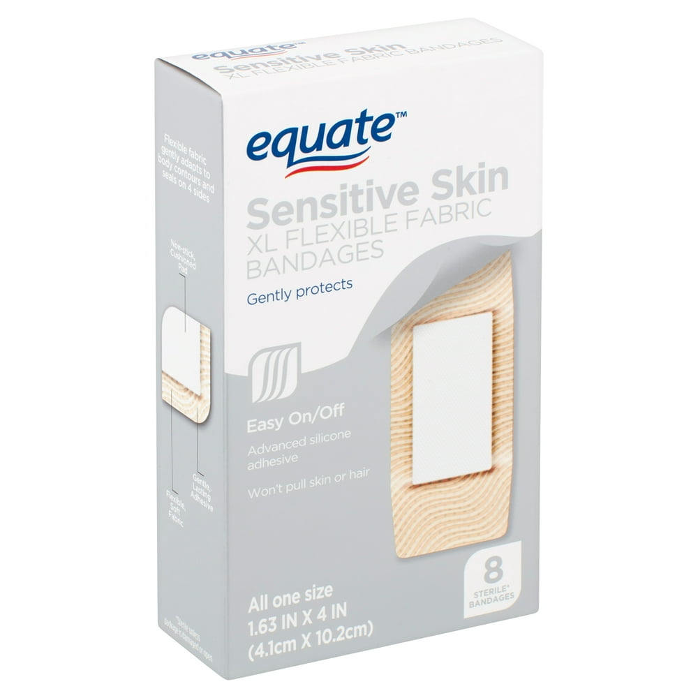 Equate Sensitive Skin Adhesive Bandages Flexible, 8 Ct