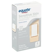 (2 pack) (2 pack) Equate Sensitive Skin XL Flexible Fabric Bandages, 8 Ct