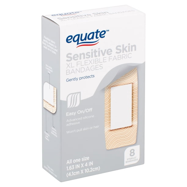 Equate Sensitive Skin Xl Flexible Fabric Bandages 8 Count Walmart Com Walmart Com