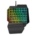 thumbnail image 3 of Combinación de teclado y ratón con una mano, tablero de juego de 39 teclas con ratón, retroiluminación LED arcoíris, medio teclado Yuarrent EL011674-00, 3 of 4