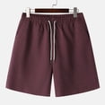 thumbnail image 3 of Cargo Shorts Spring Summer Solid Color Painting Loose Plus Size Beach Pockets Short Big And Tall Shorts Red M, 3 of 3