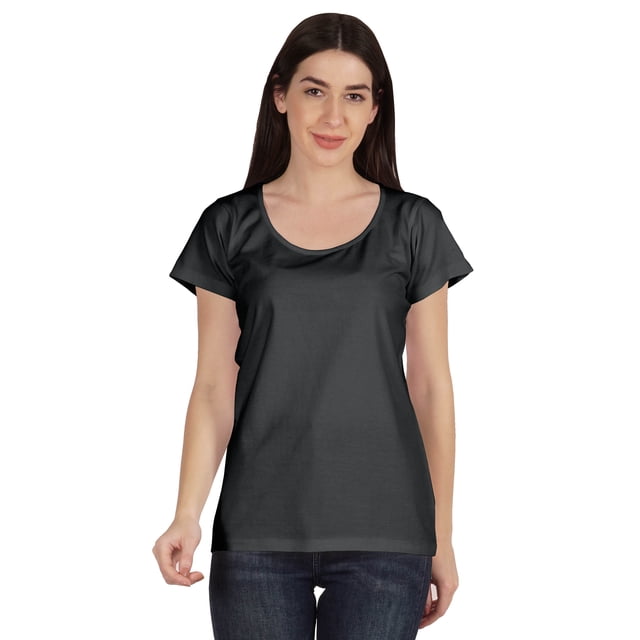 Inkmeso T-Shirt Basique Col Rond Manches Courtes en Coton Uni pour Femmes