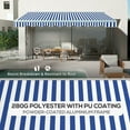 thumbnail image 4 of Yardi Yarda 16.5' x 10' Electric Awning, Retractable Awning for Door and Window, Awning with LED Lights and Remote Controller, Blue and White, 4 of 11