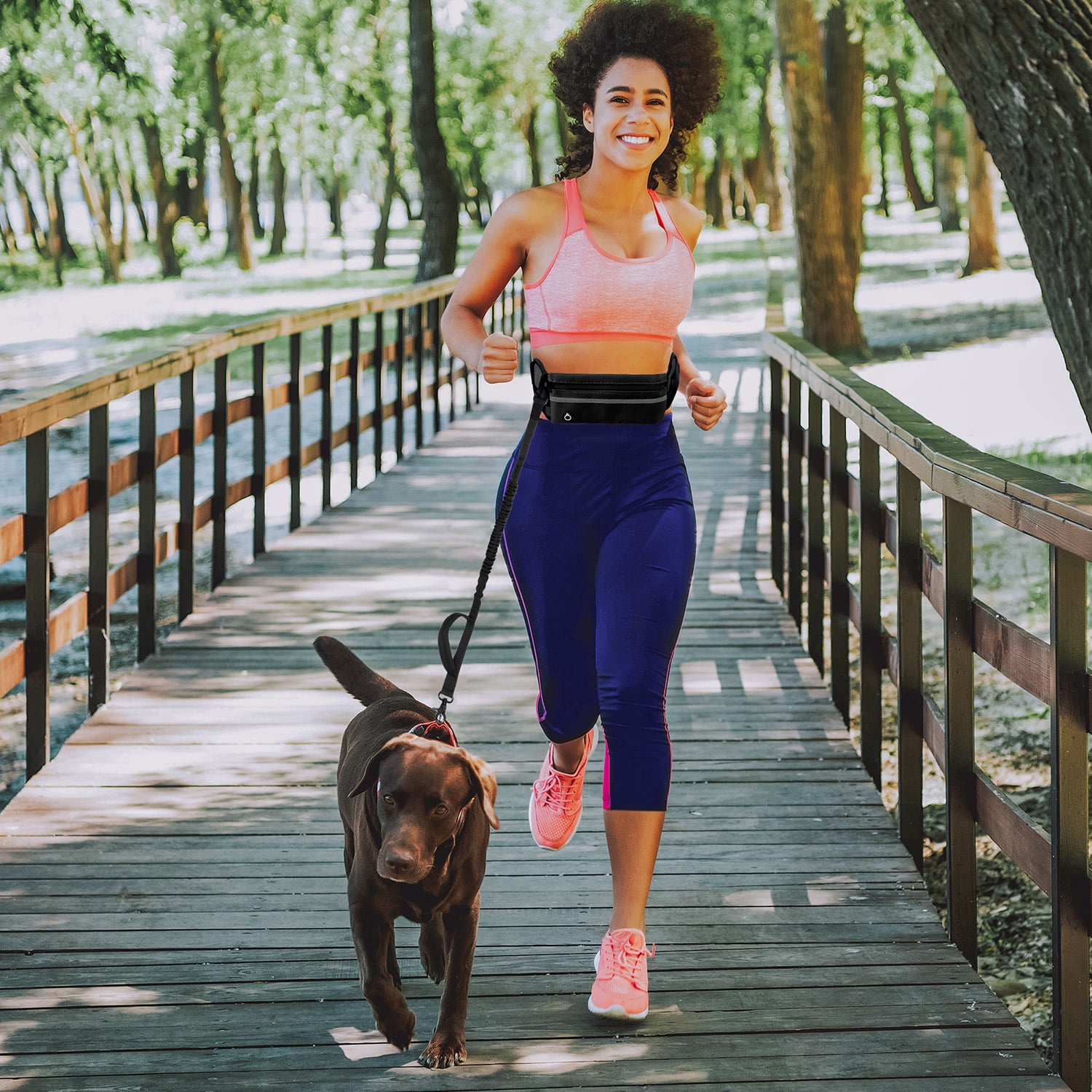 Haooryx  Dog Leash, Waist Bag Kit for Walking Jogging Running