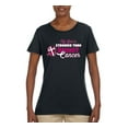 thumbnail image 2 of Wild Bobby My God is Stronger Than Breast Cancer Paint Splatter Cross Breast Cancer Awareness Women Graphic Tee, Black, Small, 2 of 6