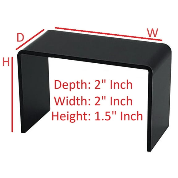 T'z Tagz 2x2x1.5 Inch Black Acrylic Riser Display Stand New 2 Pack