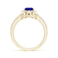 thumbnail image 2 of Angara Natural 1.1 Ct. Tanzanite with Diamond Halo Ring in 14K Yellow Gold for Women (Ring Size: 3.5), 2 of 9