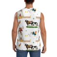 thumbnail image 4 of Bingfone Cute Farm Pattern Men's Tank Tops Workout Sleeveless Tee Shirts Running Beach Tanks for Men-X-Large, 4 of 7