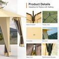 thumbnail image 5 of Phonjoroo Patio Gazebo Tent Outdoor Canopy Shelter 12'x12' w/Mosquito Netting with 144 Square Feet of Shade for Garden, Backyard Deck and Lawns, 5 of 6