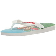 Havaianas Boy's Mario Bros Flip Flop Sandal, White/White, 10 Little Kid