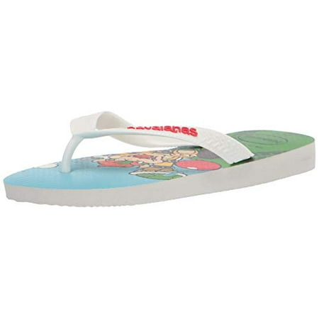 Havaianas Boy's Mario Bros Flip Flop Sandal, White/White, 10 Little Kid
