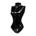 thumbnail image 6 of TEVEQ Nightwear for Women 2025 Trendy Shiny Leather Women's Bodysuits with Longer Zip Costume Black L, 6 of 6