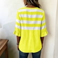 thumbnail image 6 of Ihhxva Women's Cotton Tops Striped V-Neck Blouse Loose Fit Button Detail Ruffle Sleeve Top Casual Summer Chic Flowy Tunic with Breathable S-2XL, 6 of 7