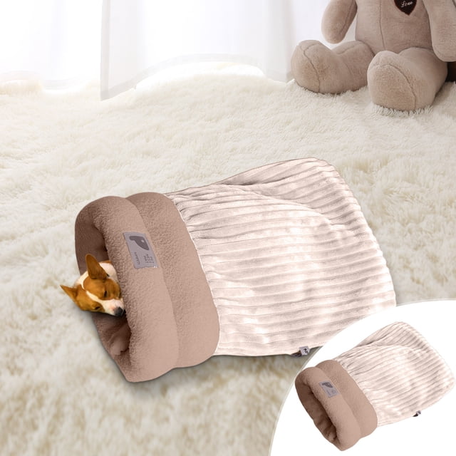 Xihbxyly Saco de Dormir Acogedor para Mascotas, Tejido de Felpa Suave, Diseño de Túnel Ajustable, Calidez Confortable para Climas Fríos, Fácil de Limpiar, Interior Espacioso, Ideal para Perros Pequeñ