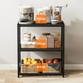 thumbnail image 5 of Kitchen Island with 3 Shelves, Kitchen Shelf with Large Workstation, Bakers Rack, Workbench, Metal Frame, 5 of 7